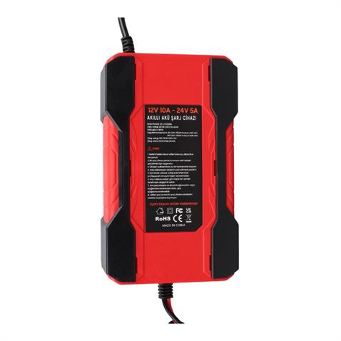 UCOMEN 12V-24V ŞARJ REDRESÖRÜ (AKILLI AKÜ ŞARJ CİHAZI) (OTOMATİK 10 A) 7 AŞAMALI ŞARJ (+AGM/JEL)
