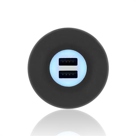 SANEL 12V-24V TELEFON ŞARJ CİHAZI (USB X 2) (1A X 2) (MAVİ LED IŞIK)