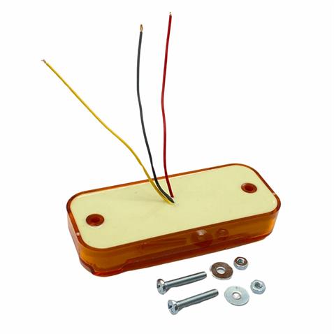 24V YAN SİNYAL LAMBASI DORSE SİDE MARKER SARI-SARI (2 FONKSİYONLU) (NEON LEDLİ) (113*46 MM)