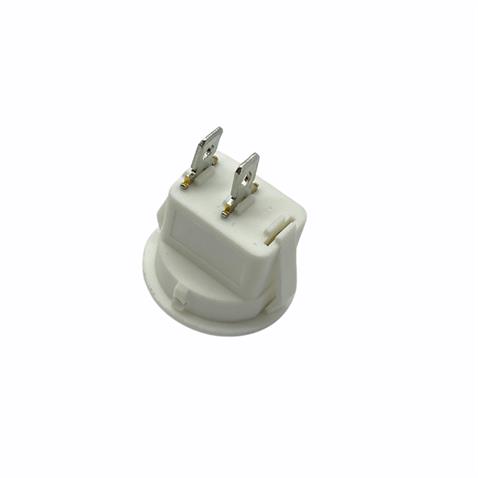 TUŞLU ANAHTAR YUVARLAK BEYAZ (2 FİŞ) (ON-OFF) (16A 250V / 20A 125V AC) (20 MM)