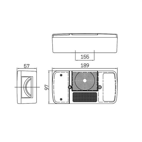 SİM STOP LAMBASI MİNİ STAR PLAKALI SAĞ (190 X 97 MM) 