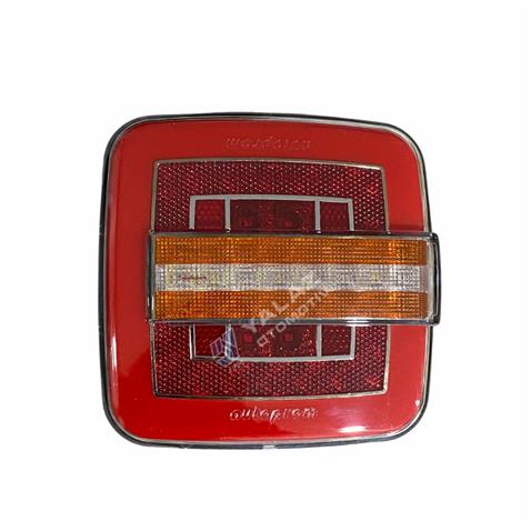 12V STOP LAMBASI KARE (NEON LEDLİ) (KAYAR SİNYALLİ) (4 FONKSİYONLU) (120*120 MM)