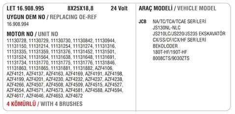 MEGA 24V MARŞ KÖMÜR YUVASI ISKRA TİPİ (4 KÖMÜRLÜ) 4 KW MAN 