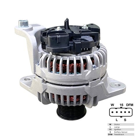 24V ALTERNATÖR DİNAMO BOSCH TİPİ 110 A (5 FİŞ SOKETLİ) (W-L-15-S-DFM) RENAULT-VOLVO