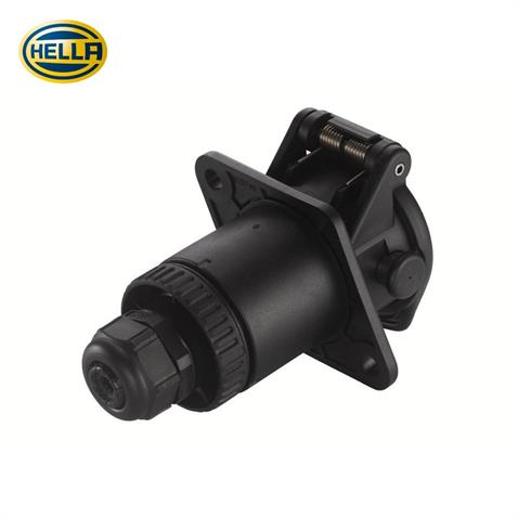 HELLA TIR ABS-EBS SOKETİ (RÖMORK FİŞİ) (7Lİ DİŞİ) (SİYAH KAPAKLI)