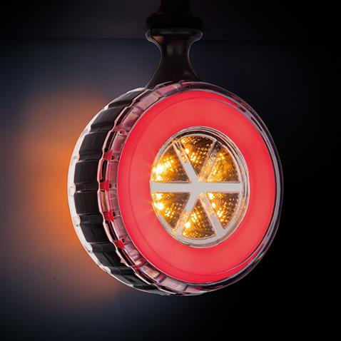 12V-24V AYNA ALTI STOP LAMBA (TAKOZ KÜPE LAMBASI) (NEON LEDLİ) (KIRMIZI-BEYAZ) (112 MM)