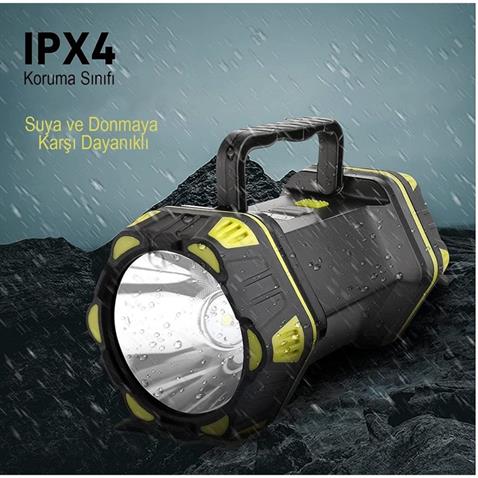 EL FENERİ-ÇALIŞMA LAMBASI LEDLİ FONKSİYONLU (USB ŞARJ) (BEYAZ-KIRMIZI ÇAKARLI) (200*85 MM) (280 GR)