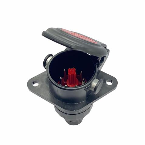 TIR ABS-EBS SOKETI (RÖMORK FİŞİ) (7Lİ DİŞİ) (KIRMIZI KAPAKLI)