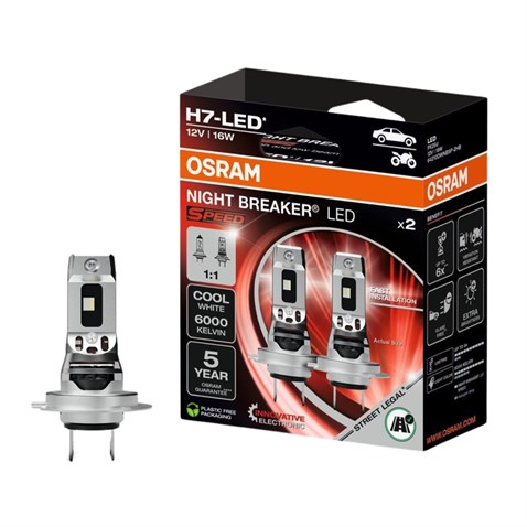 OSRAM 12V H7 XENON LED FAR AMPUL SETİ 16W +%450 PARLAK IŞIK +240 METRE FAZLA GÖRÜŞ 6000K (2 AD)