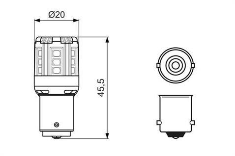 BOSCH 12V 93 LED AMPUL P21W 6000K (2 AD)