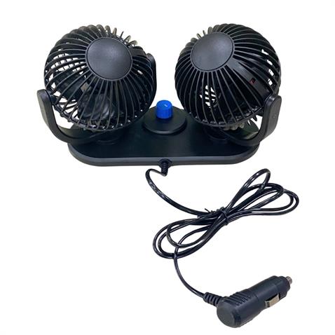 24V VANTİLATÖR 4  (ÇAKMAK FİŞLİ) (TORPİDO ÜSTÜ) (ÇİFT DEVRE) (360° AYARLANABİLİR) (255*110*140 MM)