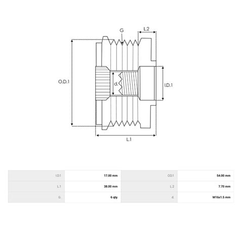 ALTERNATÖR KASNAK RULMANLI 6-KANAL FIAT 1.3 MULTIJET-OPEL 1.3 CDTI