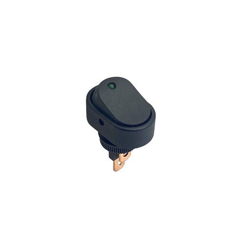 TUŞLU ANAHTAR VİDALI OVAL IŞIKLI (20A 12V DC) YEŞİL