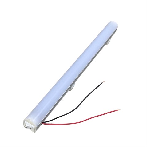 12V FLORESAN TAVAN LAMBASI LEDLİ ANAHTARLI SARI (BUZLU CAM) (30 CM)