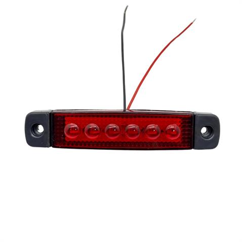 12V-24V PARMAK LAMBA 6-LEDLİ KIRMIZI (95*19 MM)