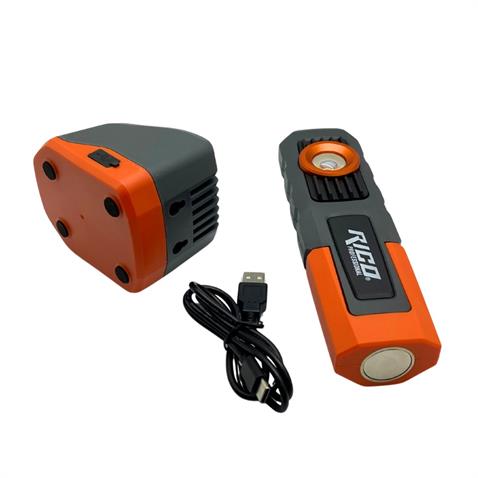 RICO EL FENERİ LEDLİ 600 LÜMEN (5 FONKSİYONLU) KIRMIZI ÇAKARLI MIKNATISLI ASKILI ŞARJLI STANDLI