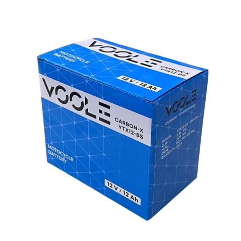 VOOLE 12V 12 AH MOTOSİKLET AKÜSÜ CARBON-X (152*88*131 MM) (YTX12-BS)