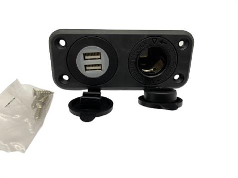 12V-24V TELEFON ŞARJ CİHAZI (ÇAKMAK GİRİŞLİ) (2 X USB GİRİŞLİ) SİYAH MARİN