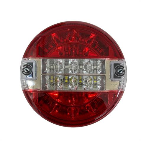 12V STOP LAMBASI YUVARLAK (LEDLİ) (3 FONKSİYONLU) (KIRMIZI-BEYAZ) (140*60 MM)