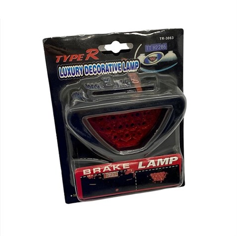 12V LEDLİ ÜÇGEN İLAVE STOP LAMBASI ÇAKARLI VE DÜZ (KIRMIZI) FERRARI TİP