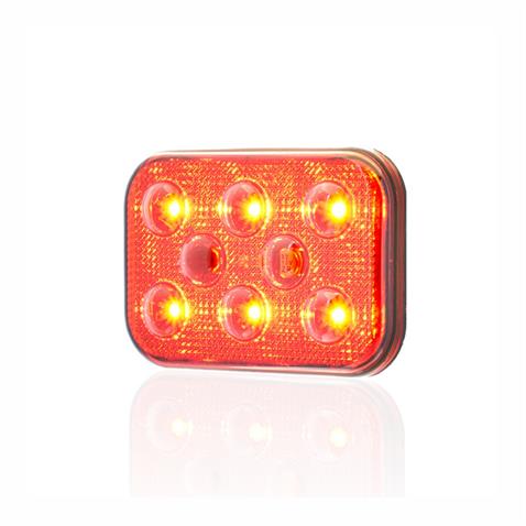 SANEL 10V-30V İKAZ LAMBASI ÇAKARLI 6-LEDLİ YAPIŞKANLI 3M BANTLI SU GEÇİRMEZ KIRMIZI (60*40 MM)