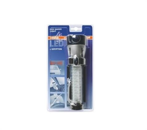 OSRAM EL FENERİ AMPULLU (KRİPTON IŞIĞI) (12 LEDLİ UYARI IŞIKLI) MIKNATISLI CAM KIRMA ÇEKİÇLİ (PİLLİ)