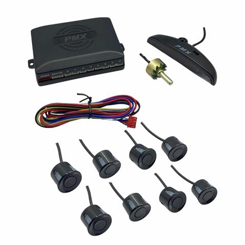 PARK SENSÖRÜ SES İKAZLI+OVAL GÖSTERGELİ (SES AYARLI) (8 GÖZLÜ) (ÖN-ARKA) (22 MM) SİYAH