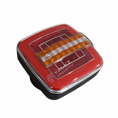 12V STOP LAMBASI KARE (NEON LEDLİ) (KAYAR SİNYALLİ) (4 FONKSİYONLU) (120*120 MM)