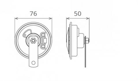 SEGER 12V DİDİT KORNA 350 HZ KALIN SES (2 FİŞLİ) (76 MM)