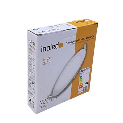 INOLED 220V SIVA ALTI YUVARLAK LED PANEL ARMATÜR 9W 6500 K 720 LÜMEN BEYAZ KASA (146 MM)