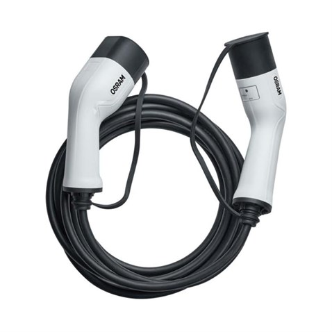OSRAM 240V AC ELEKTRİKLİ ARAÇ ŞARJ KABLOSU TİP2 (1 FAZLI) (16 A) (3600W=3.6 KW ) (5 MT)