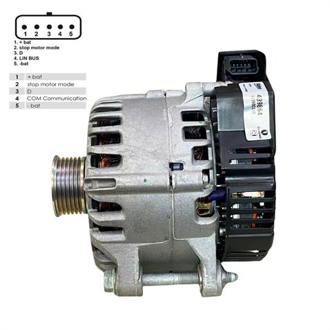 VALEO 12V ALTERNATÖR DİNAMO 210 A (LIN) (5 FİŞ) (START-STOP) CITROEN-PEUGEOT 2009 >