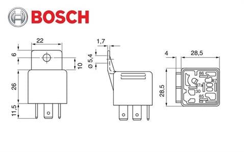 BOSCH 24V RÖLE 5 UÇLU (ÇİFT PLATİN) (87a) (87-85-30-86-87a)