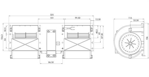 KORMAS 12V KALORİFER MOTORU BLOWER (3 DEVİR) (325*136*116 MM)