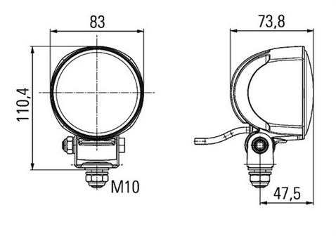 HELLA 12V-24V ÇALIŞMA LAMBASI 4-LEDLİ YUVARLAK METAL GRİ (80 MM)