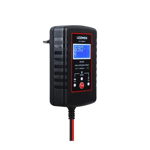UCOMEN 6V-12V ŞARJ REDRESÖRÜ (AKILLI AKÜ ŞARJ CİHAZI) (ADAPTÖRÜ) (OTOMATİK LCD EKRAN 2 A) 25050