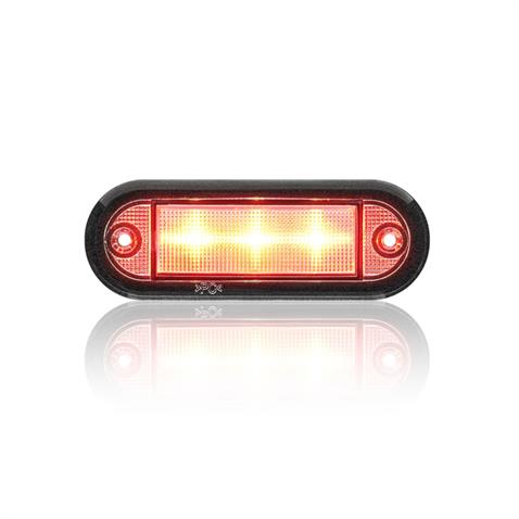 SANEL 12V-24V PARMAK LAMBA 3-LEDLİ KABLOLU (KIRMIZI) (84.3*29.8 MM) E9