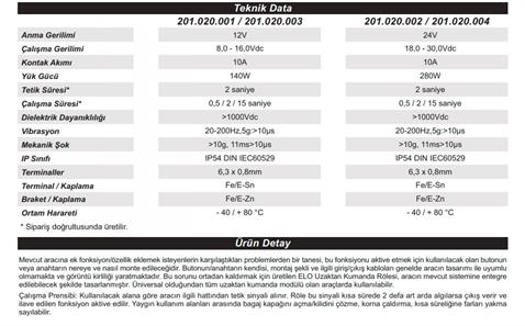 12V UZAKTAN KUMANDA İLE BAGAJ AÇMA-FAR AÇMA-KORNA CALMA-SİNYALLERI YAKMA RÖLESİ