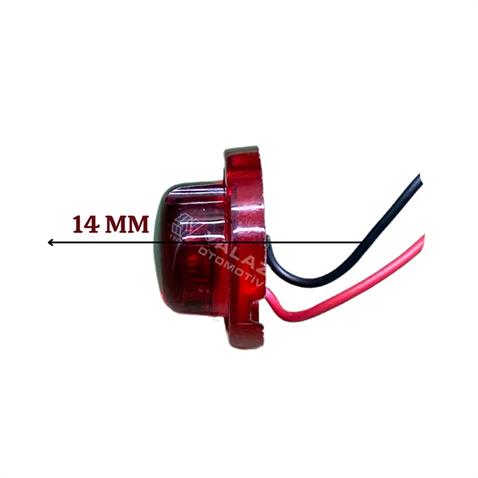 12V-24V İKAZ LAMBASI YUVARLAK KIRMIZI (3 LEDLİ) (30 MM)