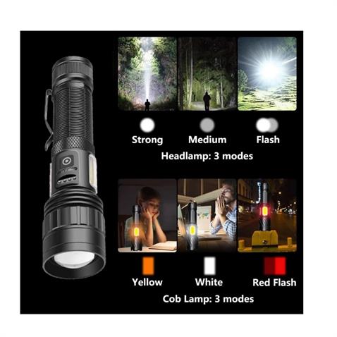 EL FENERİ PROFESYONEL LEDLİ (TYPE-C ŞARJLI) (ULTRA PARLAK GÜÇLÜ LED) (BEYAZ) 