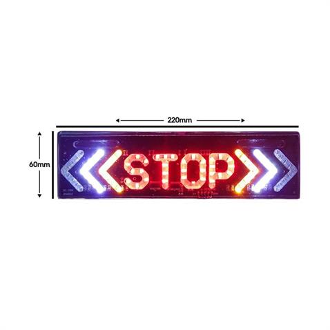 STOP LEVHASI LEDLİ (SAĞ-SOL SİNYALLİ) (DİKDÖRTGEN) (220*60 MM)