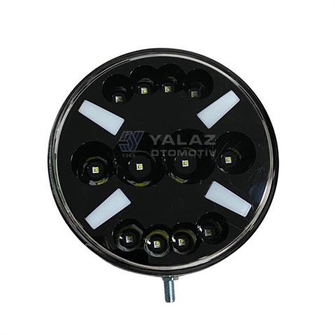 12V-24V LED LAMBA OFF-ROAD YUVARLAK (182*69 MM) (SİYAH) LEDLİ SARI-BEYAZ