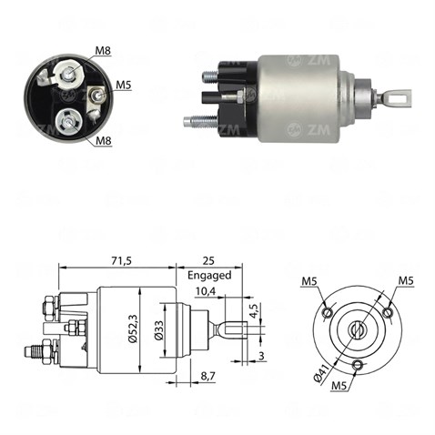 ZM 12V MARŞ OTOMATİĞİ BOSCH TİPİ CITROEN AX/BERLINGO/C3/SAXO/XSARA-PEUGEOT 106/205/206/306/PARTNER