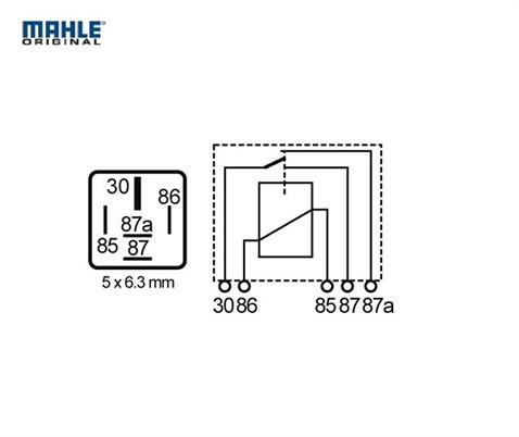 MAHLE 12V RÖLE 5 UÇLU 40 A (ÇİFT PLATİN) (30-85-86-87-87a)