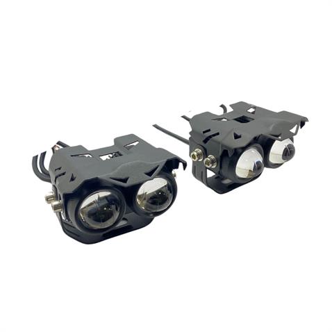 9V-36V LED LAMBA YUVARLAK MERCEKLİ (2 FONKSİYONLU SARI-BEYAZ) TRANSFORMERS MOTOSİKLET