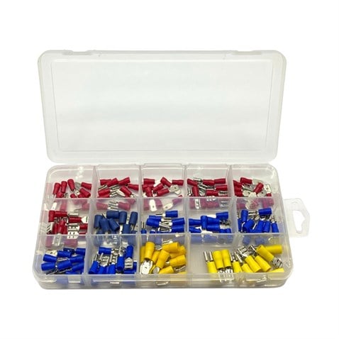 ERKEK-DİŞİ KABLO UCU SETİ YARIM İZOLELİ (6.3-4.8-2.8 MM) (140 PARÇA)