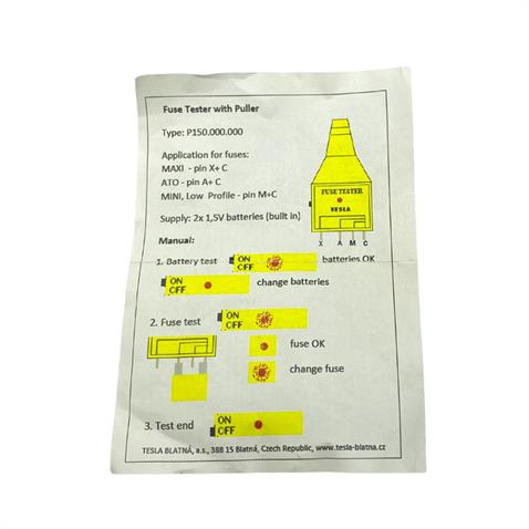 TESLA OTO SİGORTA KONTROL (TEST) CİHAZI (MİNİ/BIÇAK/MAXI)