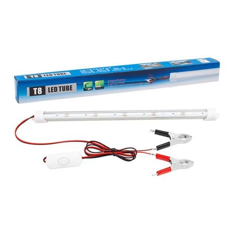 12V FLORESAN TAVAN LAMBASI 18 LEDLİ ANAHTARLI BEYAZ (MAŞALI) (30 CM)