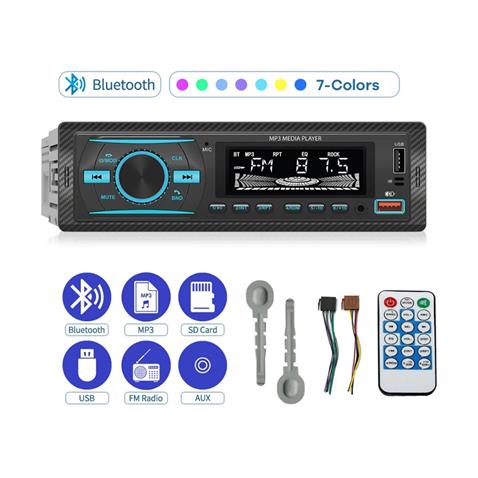 OTO TEYP-RADYO AUX/BLUETOOTH/MP3/SD KART/USB X 2 ŞARJ (UZAKTAN KUMANDALI) (7 RENKLİ)