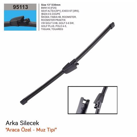 SİLECEK SÜPÜRGESİ 330 MM AEROTWIN ARKA BMW-SEAT-SKODA-VW 